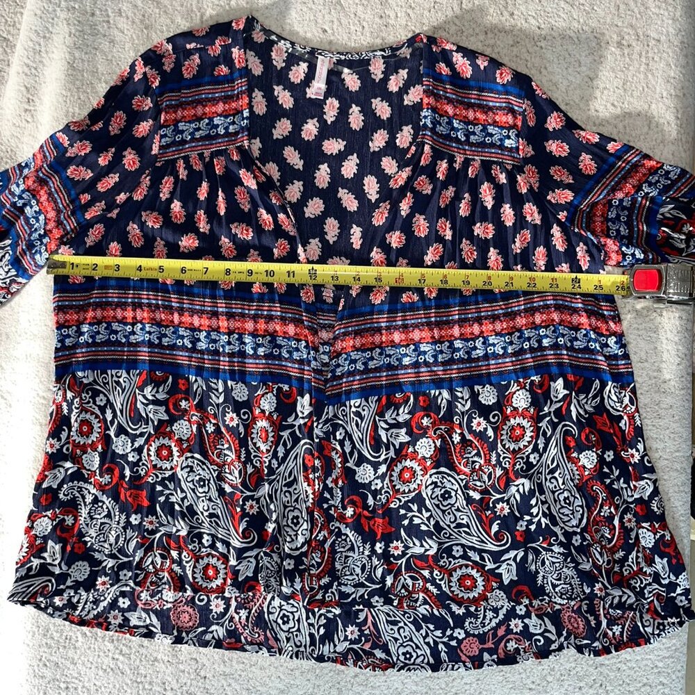 Xhilaration XXL NWT Boho Floral Open Front Kimono Cardigan High Low Hem - Picture 8 of 10